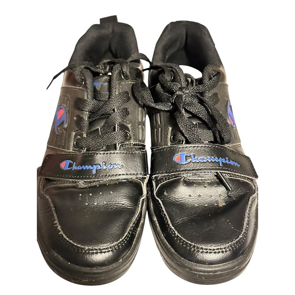 ✌️ 2/$40 ✌️ Champion Youth Black Sneakers With Velcro Strap & Lace-Up sz 6.5